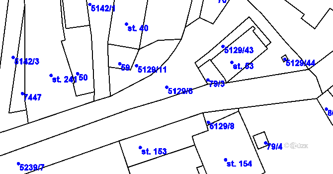 Parcela st. 5129/6 v KÚ Pocinovice, Katastrální mapa