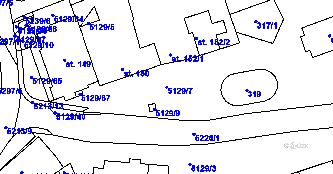 Parcela st. 5129/7 v KÚ Pocinovice, Katastrální mapa