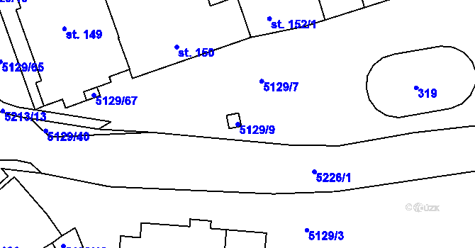 Parcela st. 5129/9 v KÚ Pocinovice, Katastrální mapa
