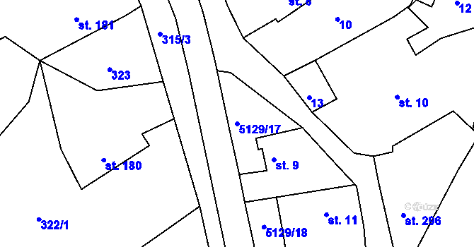 Parcela st. 5129/17 v KÚ Pocinovice, Katastrální mapa