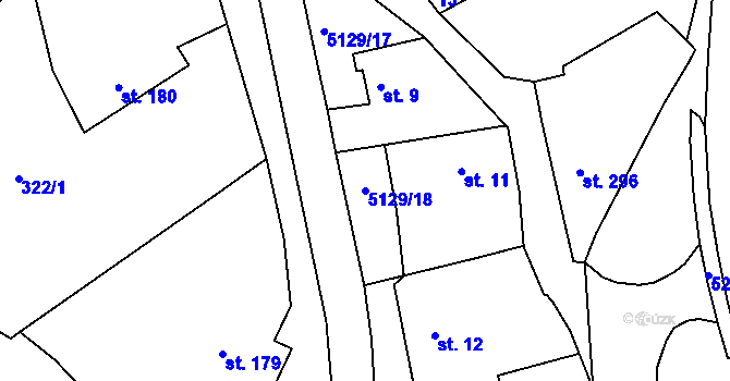 Parcela st. 5129/18 v KÚ Pocinovice, Katastrální mapa