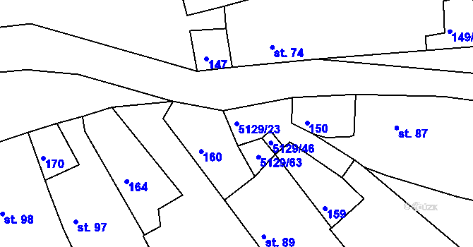 Parcela st. 5129/23 v KÚ Pocinovice, Katastrální mapa