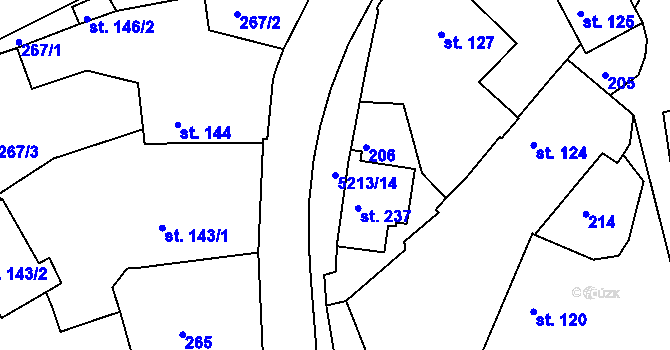 Parcela st. 5213/14 v KÚ Pocinovice, Katastrální mapa