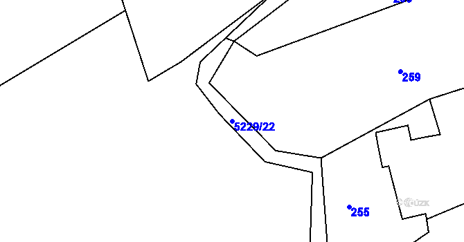 Parcela st. 5229/22 v KÚ Pocinovice, Katastrální mapa