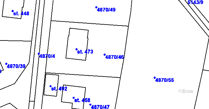 Parcela st. 4870/46 v KÚ Pocinovice, Katastrální mapa
