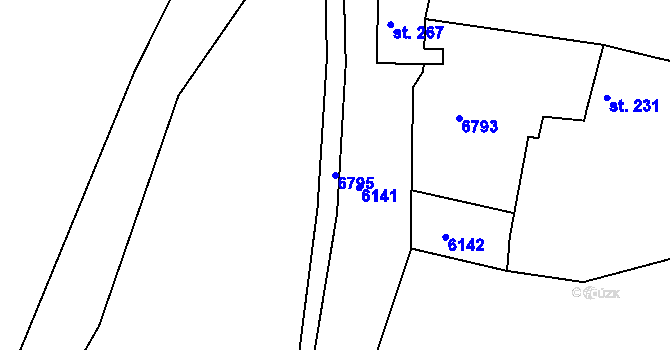 Parcela st. 6795 v KÚ Pocinovice, Katastrální mapa