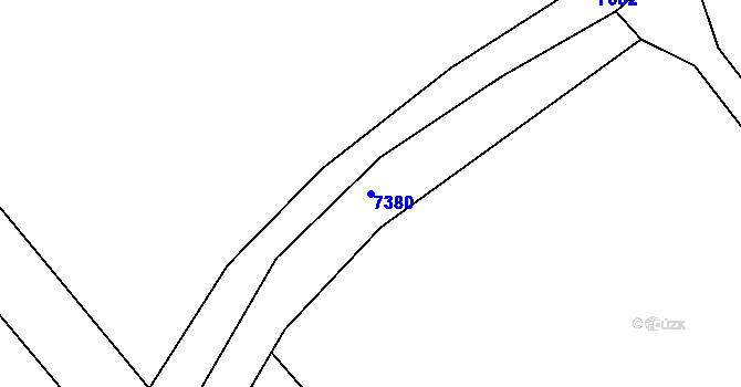 Parcela st. 7380 v KÚ Pocinovice, Katastrální mapa