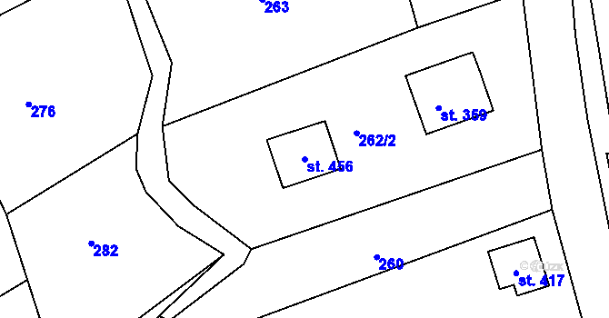Parcela st. 456 v KÚ Pocinovice, Katastrální mapa