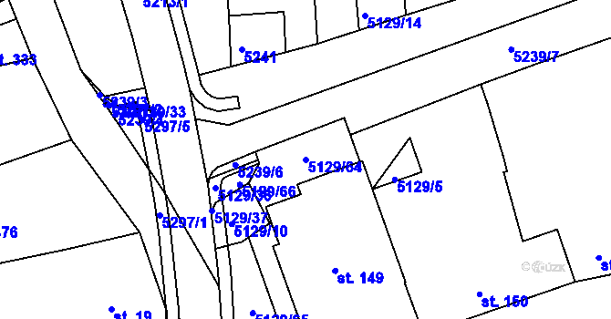 Parcela st. 5129/64 v KÚ Pocinovice, Katastrální mapa