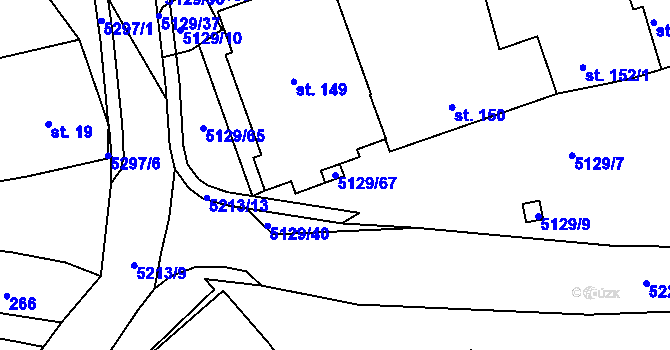 Parcela st. 5129/67 v KÚ Pocinovice, Katastrální mapa