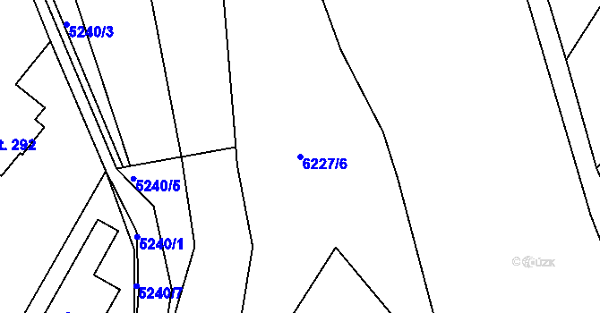 Parcela st. 6227/6 v KÚ Pocinovice, Katastrální mapa
