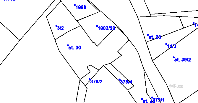 Parcela st. 29 v KÚ Pocoucov, Katastrální mapa