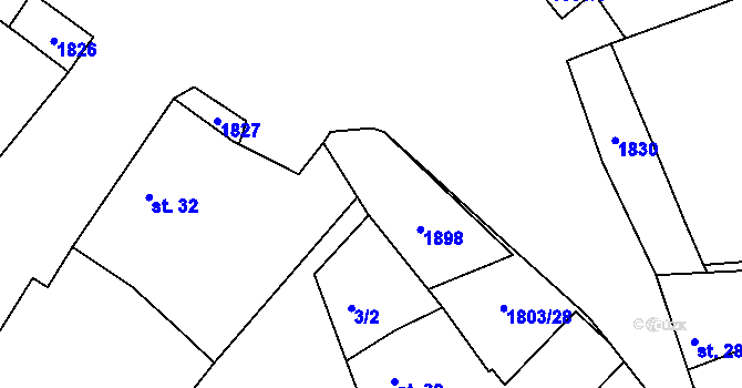 Parcela st. 31 v KÚ Pocoucov, Katastrální mapa