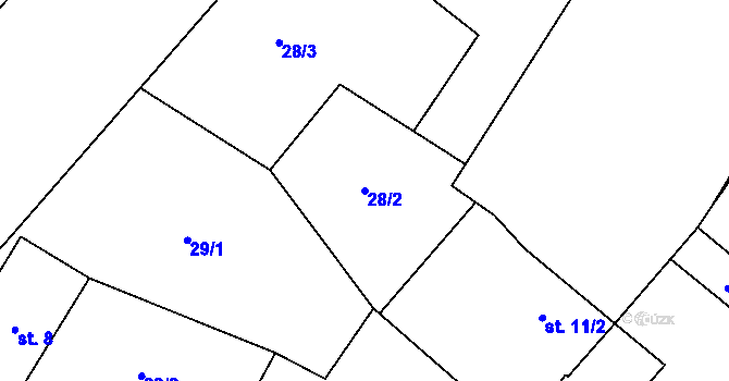 Parcela st. 28/2 v KÚ Pocoucov, Katastrální mapa