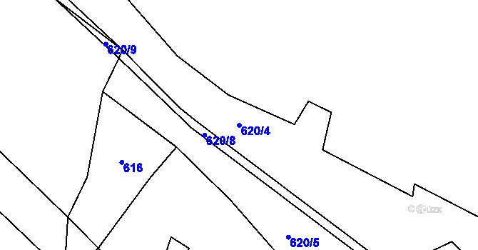 Parcela st. 620/4 v KÚ Pocoucov, Katastrální mapa