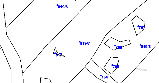 Parcela st. 819/7 v KÚ Pocoucov, Katastrální mapa
