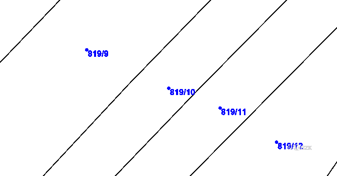 Parcela st. 819/10 v KÚ Pocoucov, Katastrální mapa