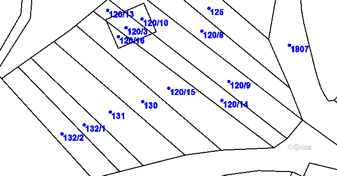 Parcela st. 120/15 v KÚ Pocoucov, Katastrální mapa