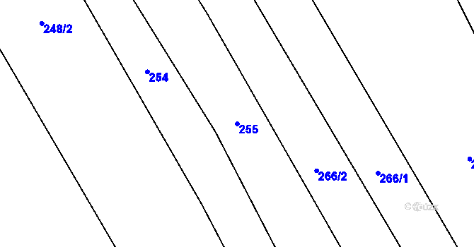 Parcela st. 255 v KÚ Pocoucov, Katastrální mapa