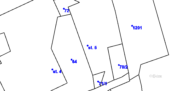 Parcela st. 5 v KÚ Počaply u Březnice, Katastrální mapa