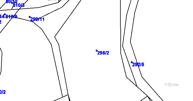 Parcela st. 298/2 v KÚ Heřmaneč u Počátek, Katastrální mapa