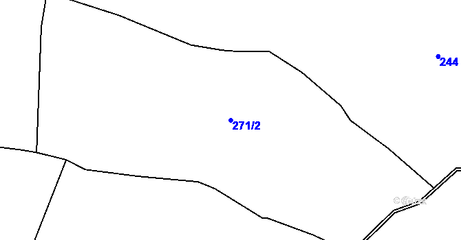 Parcela st. 271/2 v KÚ Heřmaneč u Počátek, Katastrální mapa