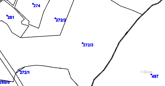 Parcela st. 272/3 v KÚ Heřmaneč u Počátek, Katastrální mapa