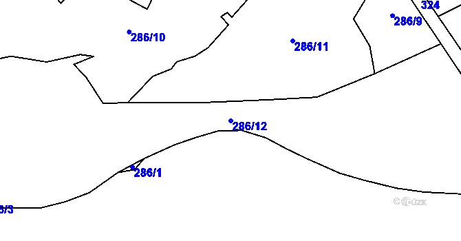 Parcela st. 286/12 v KÚ Heřmaneč u Počátek, Katastrální mapa