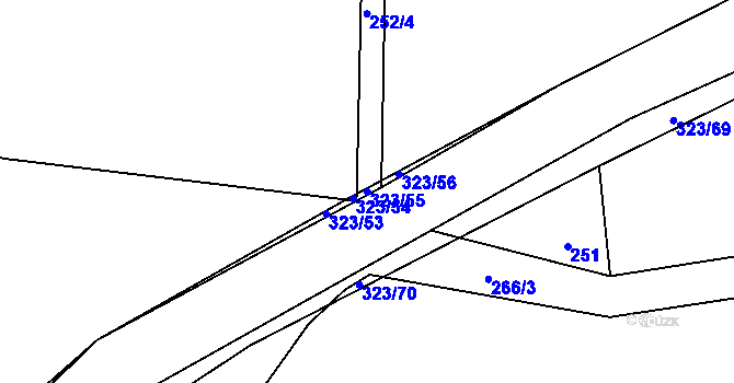 Parcela st. 323/55 v KÚ Heřmaneč u Počátek, Katastrální mapa