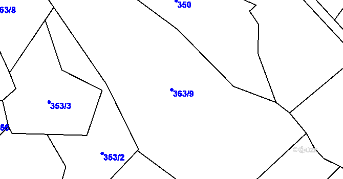 Parcela st. 363/9 v KÚ Horní Vilímeč, Katastrální mapa