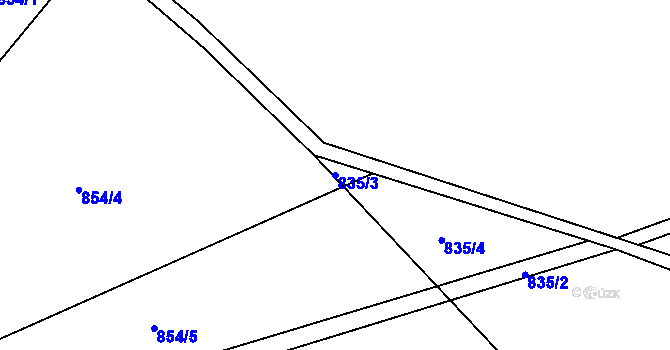 Parcela st. 835/3 v KÚ Horní Vilímeč, Katastrální mapa