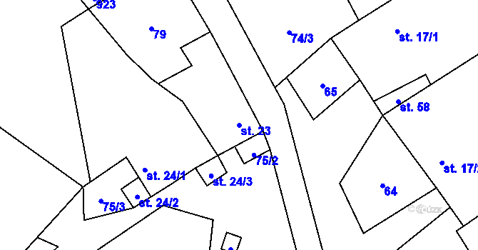 Parcela st. 23 v KÚ Horní Vilímeč, Katastrální mapa