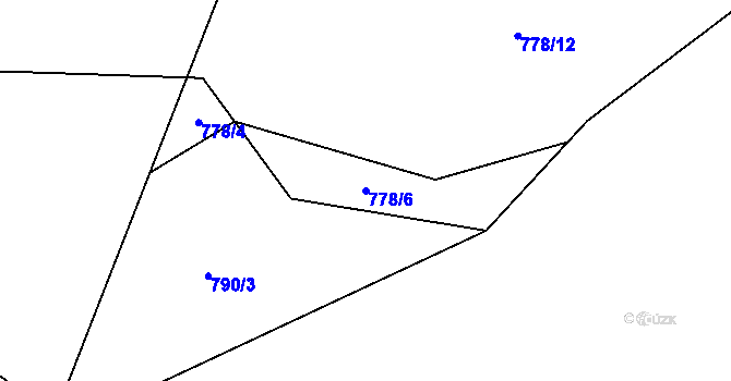 Parcela st. 778/6 v KÚ Horní Vilímeč, Katastrální mapa