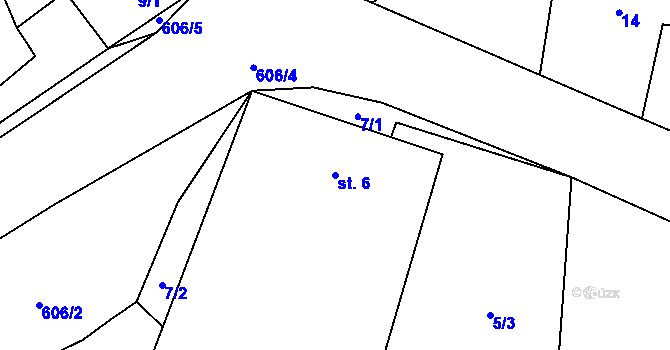 Parcela st. 6 v KÚ Léskovec, Katastrální mapa