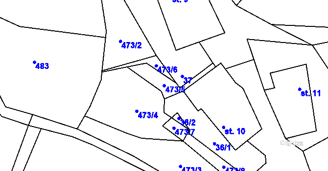 Parcela st. 473/5 v KÚ Léskovec, Katastrální mapa