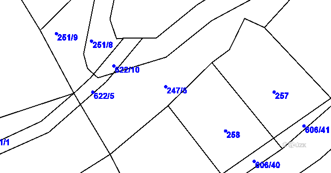 Parcela st. 247/5 v KÚ Léskovec, Katastrální mapa