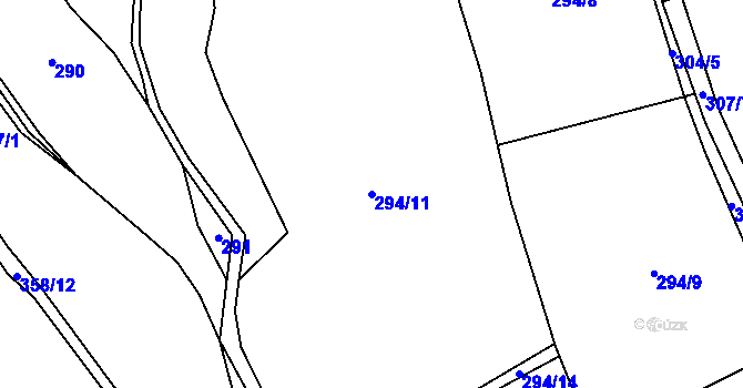 Parcela st. 294/11 v KÚ Léskovec, Katastrální mapa