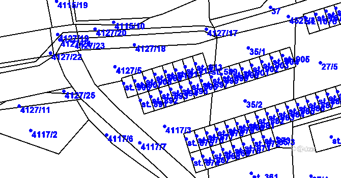 Parcela st. 894 v KÚ Počátky, Katastrální mapa