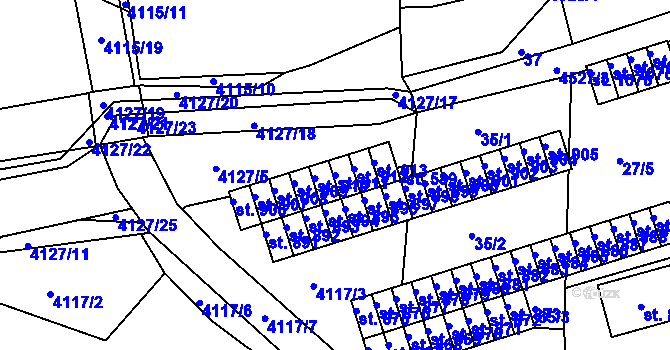 Parcela st. 911 v KÚ Počátky, Katastrální mapa