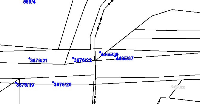 Parcela st. 4465/39 v KÚ Počátky, Katastrální mapa