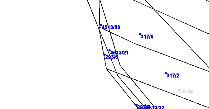 Parcela st. 293/6 v KÚ Počátky, Katastrální mapa