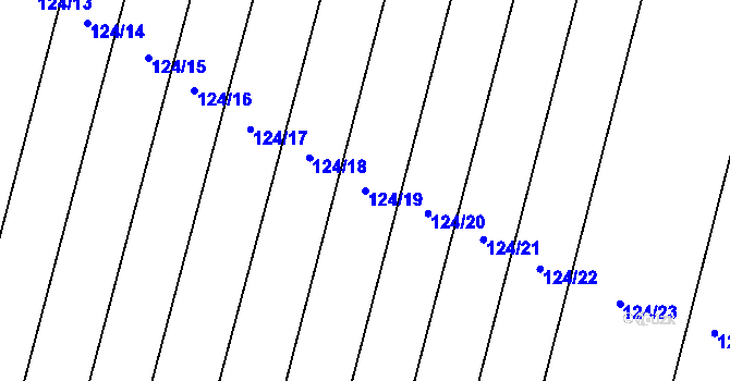 Parcela st. 124/19 v KÚ Prostý, Katastrální mapa