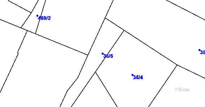 Parcela st. 35/5 v KÚ Prostý, Katastrální mapa