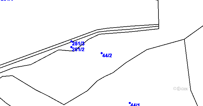 Parcela st. 44/2 v KÚ Stojčín, Katastrální mapa