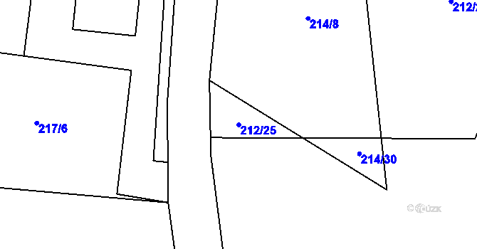 Parcela st. 212/25 v KÚ Dobkov, Katastrální mapa