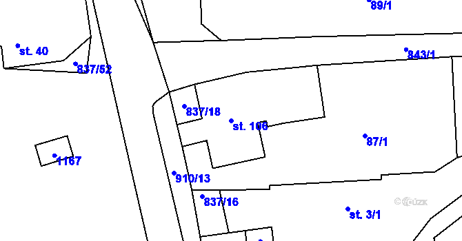 Parcela st. 106 v KÚ Počátky u Chotěboře, Katastrální mapa