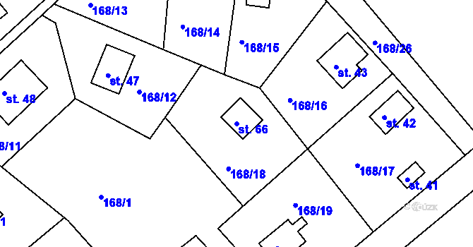 Parcela st. 66 v KÚ Dolní Počátky, Katastrální mapa