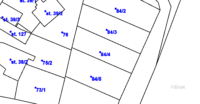 Parcela st. 84/4 v KÚ Orasice, Katastrální mapa