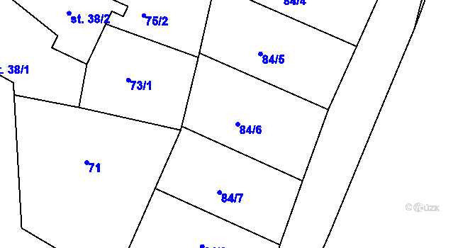 Parcela st. 84/6 v KÚ Orasice, Katastrální mapa