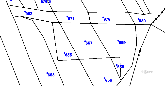 Parcela st. 576/7 v KÚ Orasice, Katastrální mapa